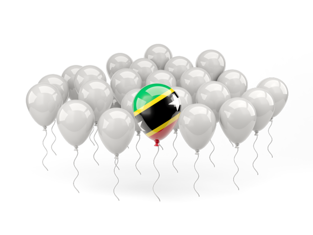 Воздушный шар с флагом. Скачать флаг. Сент-Китс и Невис