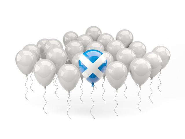 Воздушный шар с флагом. Скачать флаг. Шотландия