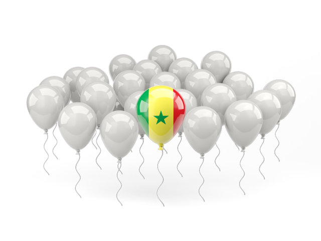 Воздушный шар с флагом. Скачать флаг. Сенегал