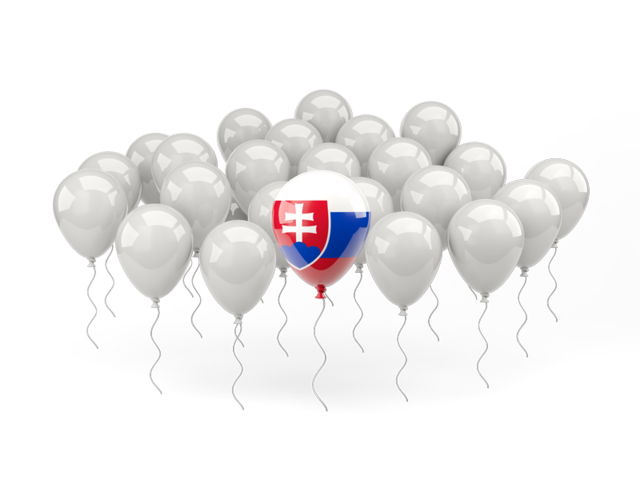 Воздушный шар с флагом. Скачать флаг. Словакия