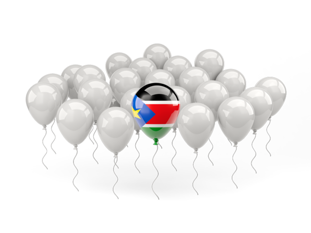Воздушный шар с флагом. Скачать флаг. Южный Судан