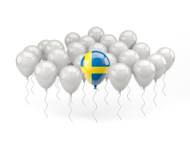 Balloon with flag. Download flag icon of Sweden at PNG format
