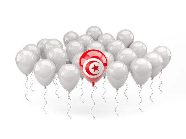 Воздушный шар с флагом. Скачать флаг. Тунис