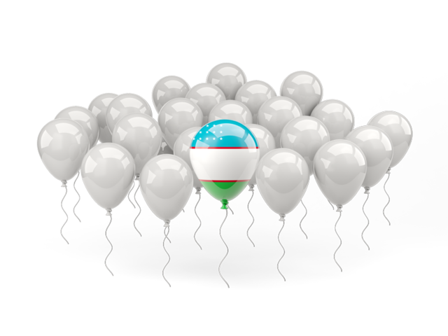 Воздушный шар с флагом. Скачать флаг. Узбекистан
