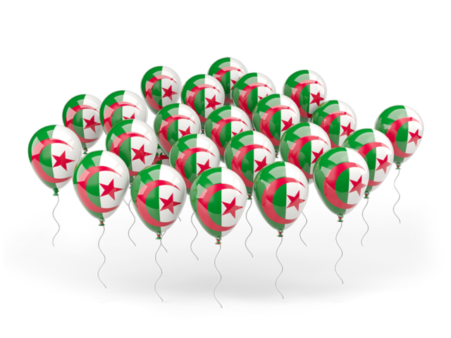 Balloons. Download flag icon of Algeria at PNG format