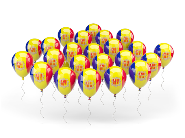 Balloons. Download flag icon of Andorra at PNG format