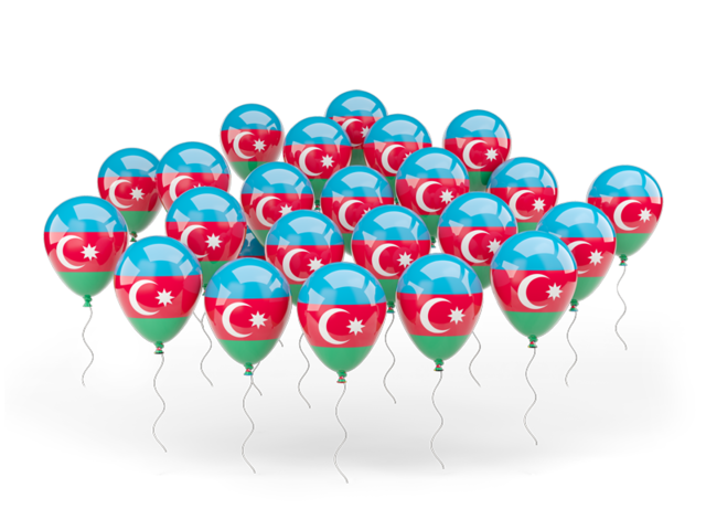 Balloons. Download flag icon of Azerbaijan at PNG format