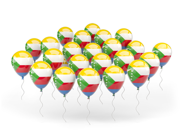 Balloons. Download flag icon of Comoros at PNG format