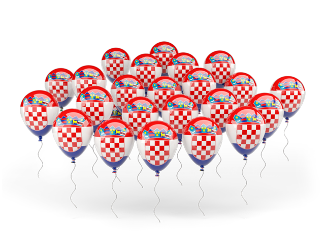 Balloons. Download flag icon of Croatia at PNG format