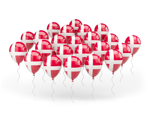 Balloons. Download flag icon of Denmark at PNG format