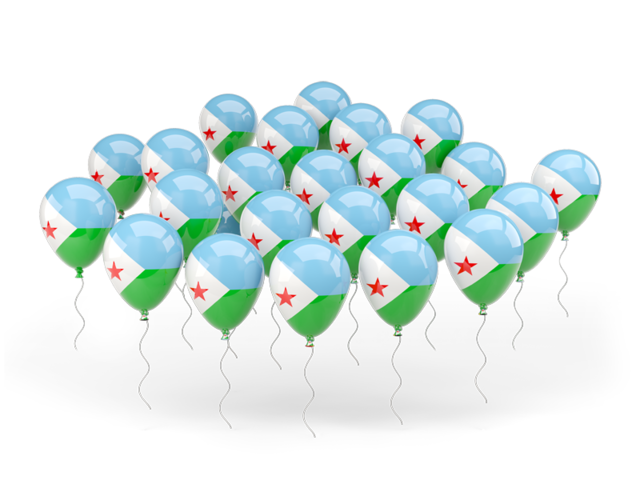 Balloons. Download flag icon of Djibouti at PNG format