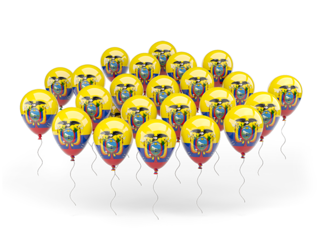 Balloons. Download flag icon of Ecuador at PNG format