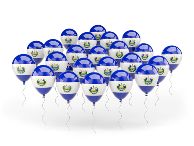 Balloons. Download flag icon of El Salvador at PNG format