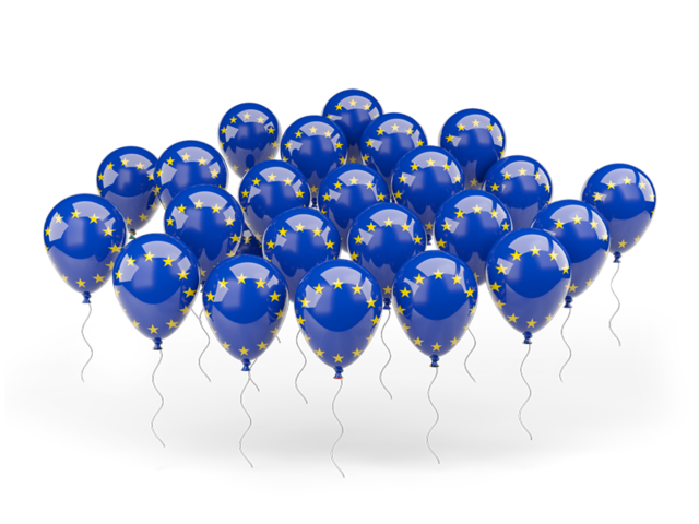 Balloons. Download flag icon of European Union at PNG format