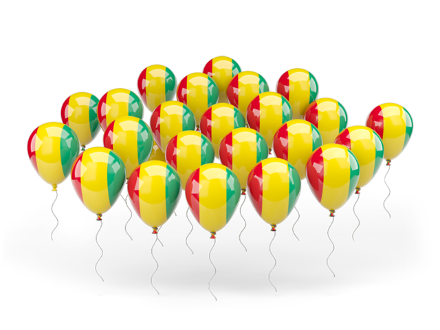 Balloons. Download flag icon of Guinea at PNG format