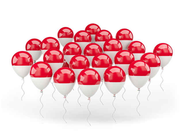 Balloons. Download flag icon of Indonesia at PNG format