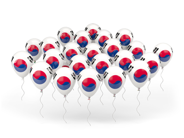 Balloons. Download flag icon of South Korea at PNG format