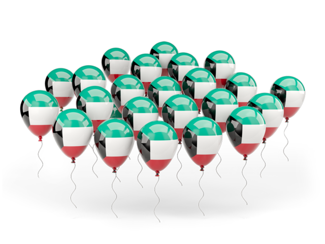Balloons. Download flag icon of Kuwait at PNG format