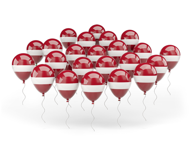 Balloons. Download flag icon of Latvia at PNG format