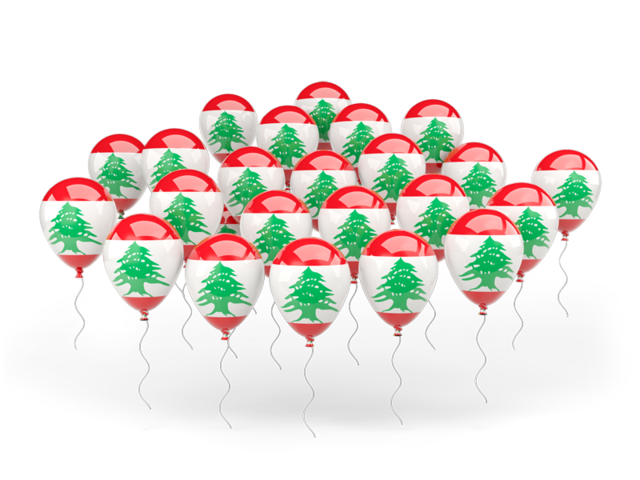 Balloons. Download flag icon of Lebanon at PNG format