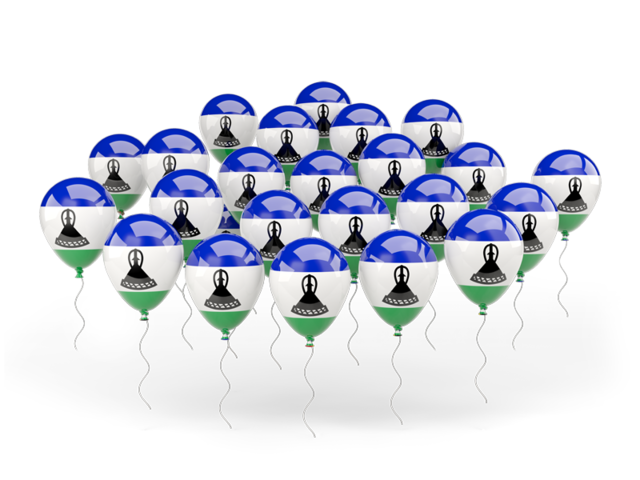 Balloons. Download flag icon of Lesotho at PNG format