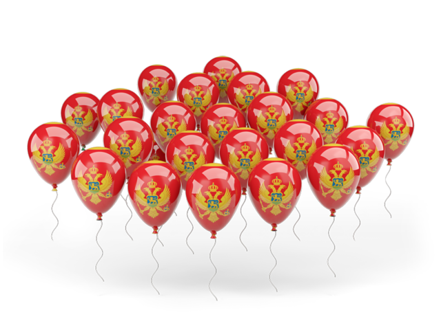 Balloons. Download flag icon of Montenegro at PNG format