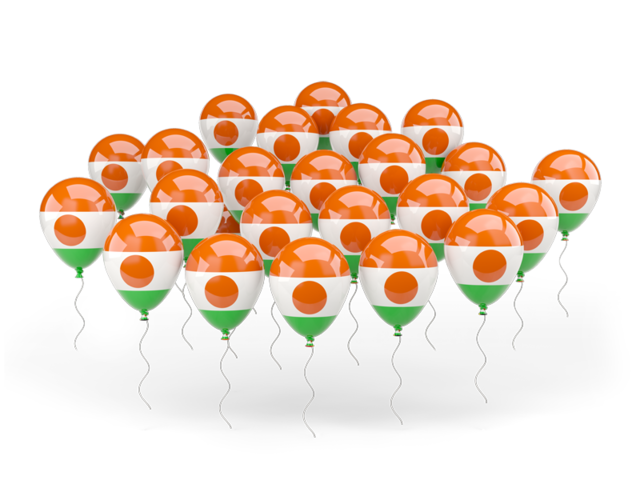 Balloons. Download flag icon of Niger at PNG format