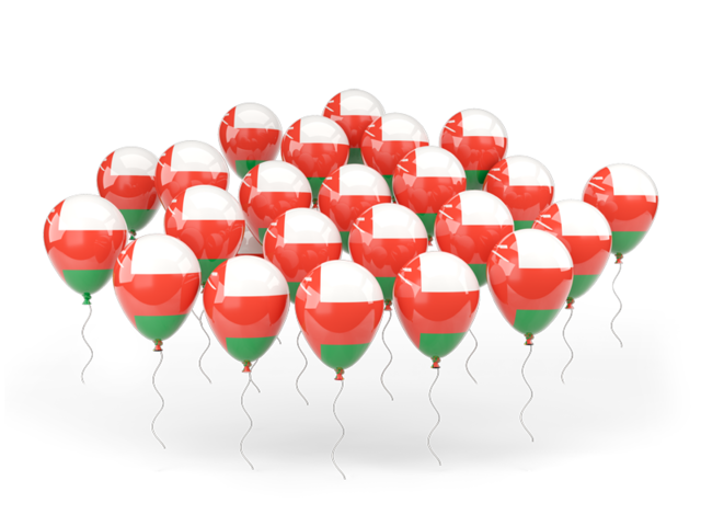 Balloons. Download flag icon of Oman at PNG format