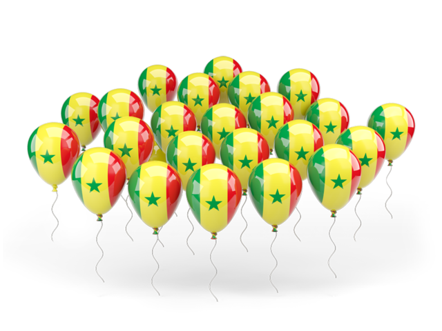 Balloons. Download flag icon of Senegal at PNG format