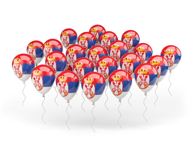 Balloons. Download flag icon of Serbia at PNG format