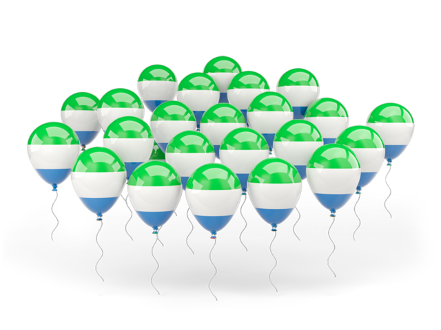 Balloons. Download flag icon of Sierra Leone at PNG format