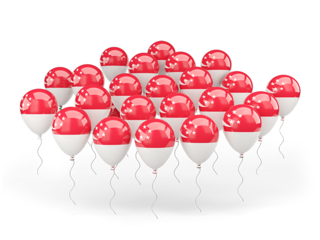 Balloons. Download flag icon of Singapore at PNG format