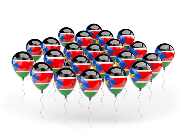 Balloons. Download flag icon of South Sudan at PNG format