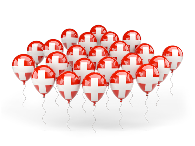 Balloons. Download flag icon of Switzerland at PNG format