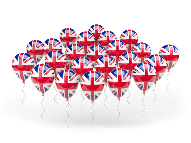 Balloons. Download flag icon of United Kingdom at PNG format