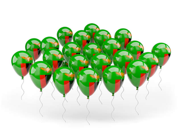 Balloons. Download flag icon of Zambia at PNG format