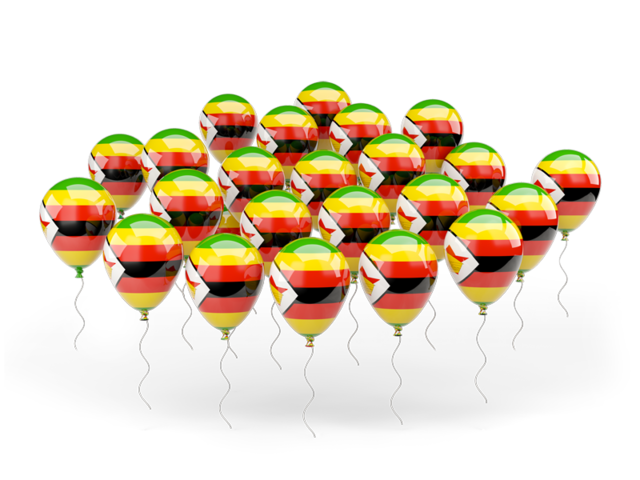 Balloons. Download flag icon of Zimbabwe at PNG format