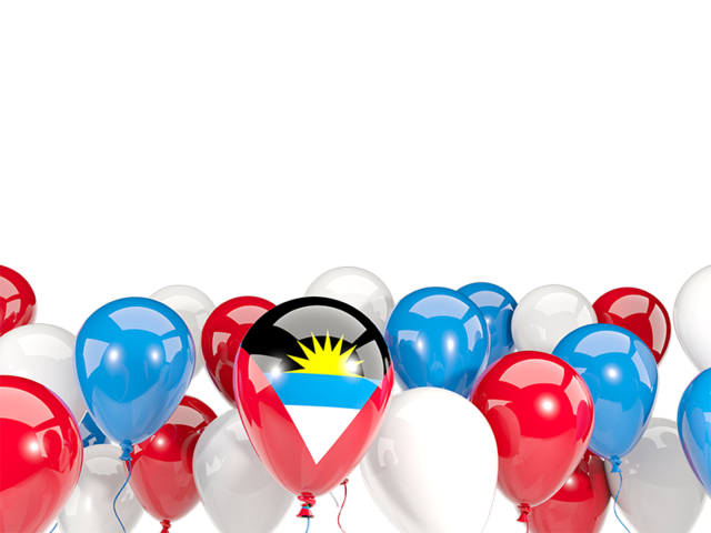Balloons bottom frame. Download flag icon of Antigua and Barbuda at PNG format