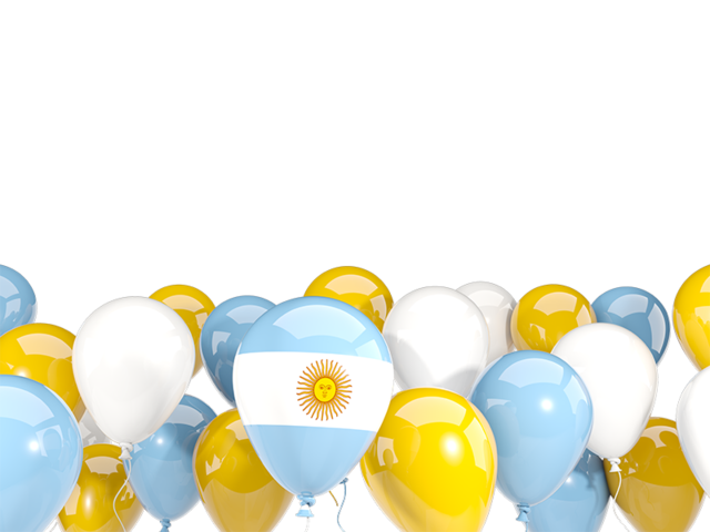 Balloons bottom frame. Download flag icon of Argentina at PNG format