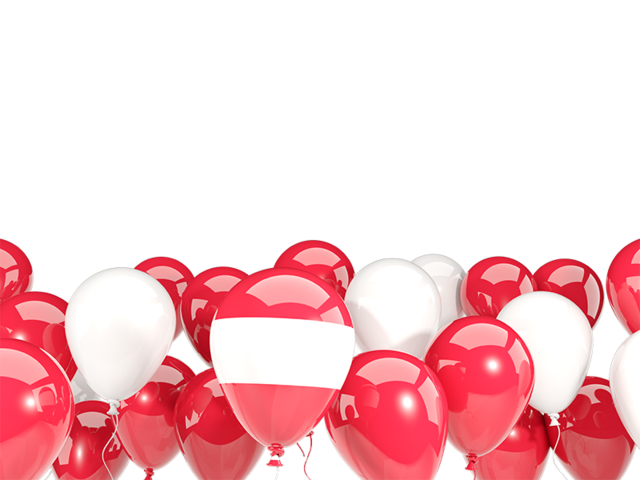 Balloons bottom frame. Download flag icon of Austria at PNG format