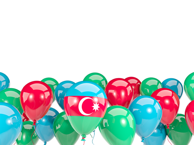 Balloons bottom frame. Download flag icon of Azerbaijan at PNG format