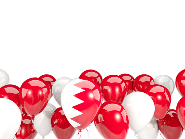 Balloons bottom frame. Download flag icon of Bahrain at PNG format