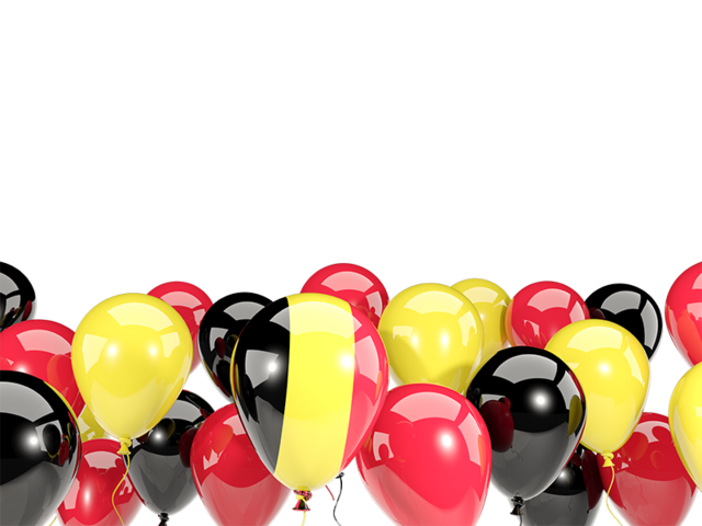 Balloons bottom frame. Download flag icon of Belgium at PNG format