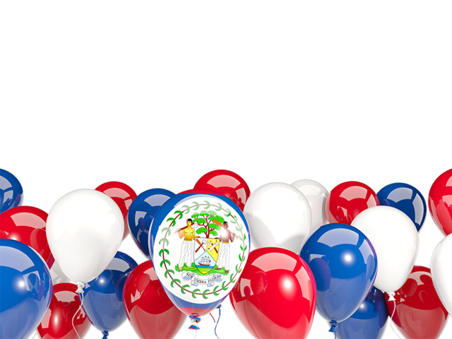 Balloons bottom frame. Download flag icon of Belize at PNG format