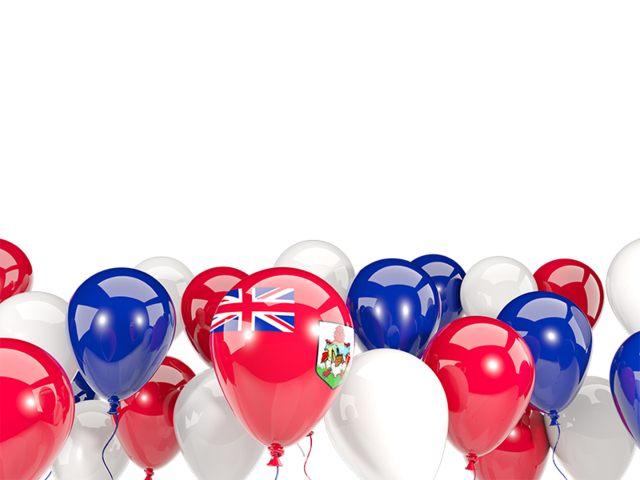 Balloons bottom frame. Download flag icon of Bermuda at PNG format