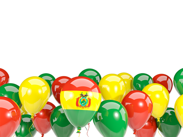 Balloons bottom frame. Download flag icon of Bolivia at PNG format