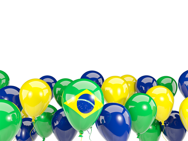 Balloons bottom frame. Download flag icon of Brazil at PNG format