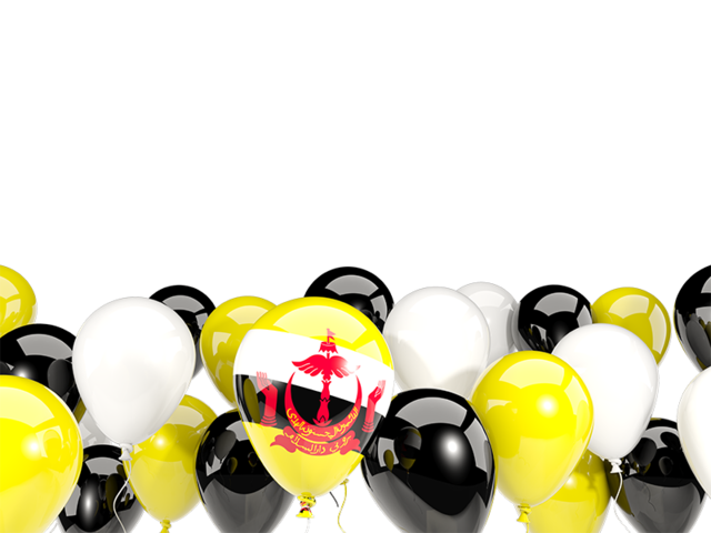 Balloons bottom frame. Download flag icon of Brunei at PNG format