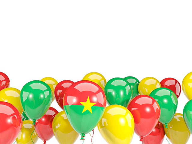 Balloons bottom frame. Download flag icon of Burkina Faso at PNG format
