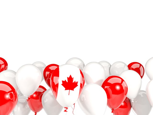 Balloons bottom frame. Download flag icon of Canada at PNG format